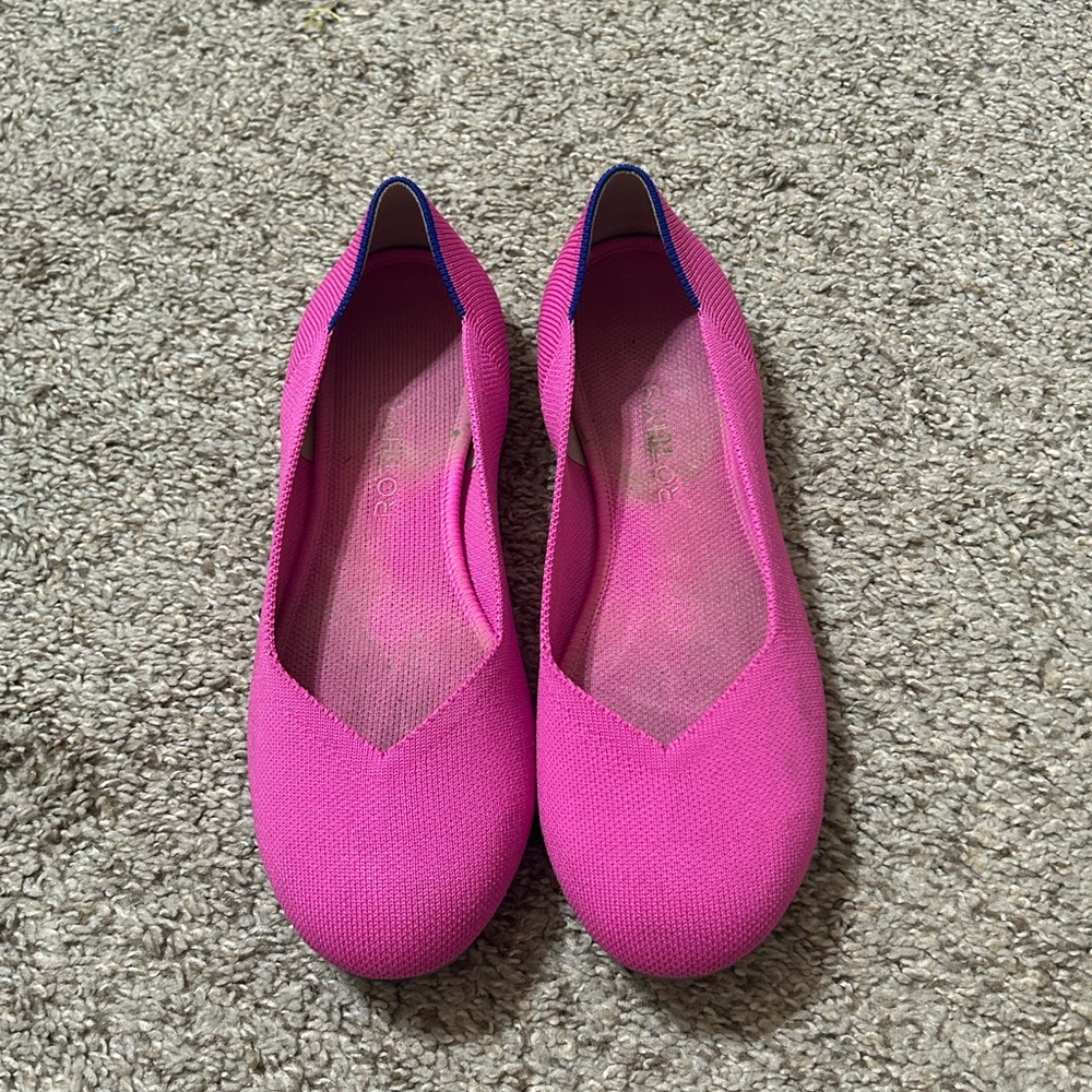 Rothy's Dragonfruit Pink Knit Ballet Flats - Picture 3 of 13